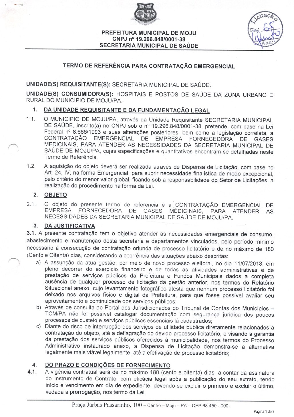 Termo de Referência 27092018 - Prefeitura Municipal de Moju - PA