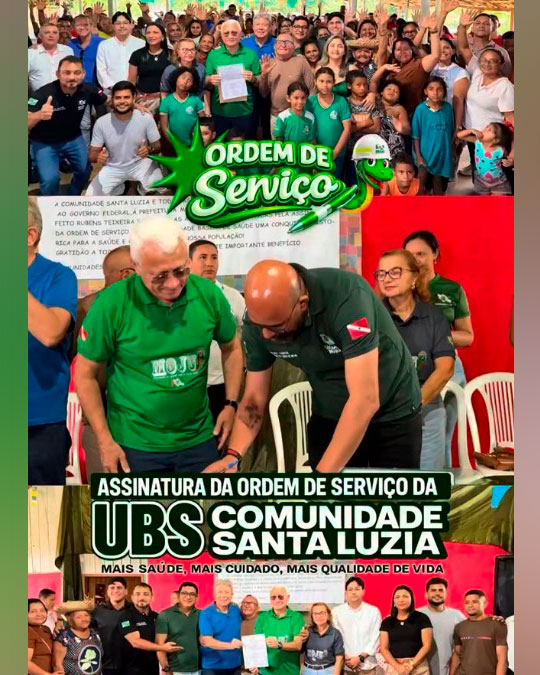 Prefeitura de Moju assina Ordem de Serviço para construção de UBS Tipo II em Santa Luzia