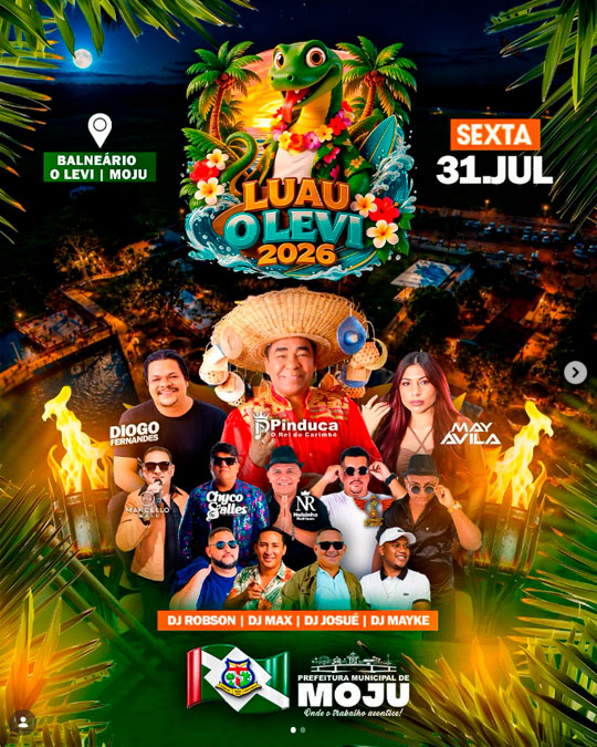 🌙O Luau O Levi 2026 já tem data, atrações e programação confirmadas!