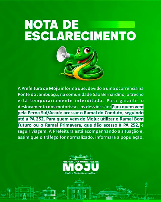 Nota de Esclarecimento!